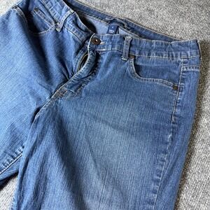 Bandolinobli Mandie Crop Jeans Women's Size 14 Blue Denim Embellished Pockets